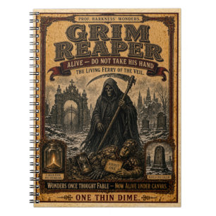 Grim Reaper, Vintage Circus Monster Notebook