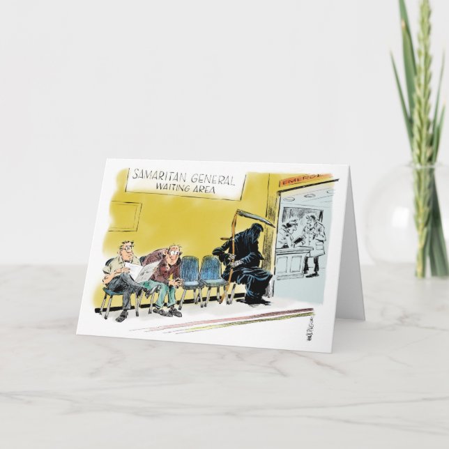 Grim Reaper Waiting Room get well card (Front)