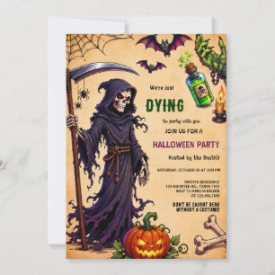 Grim Reaper We’re Dying to Party Halloween  Invitation