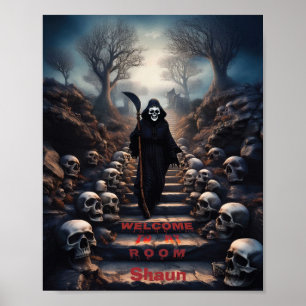 Grim Reaper Welcome To My Room Customizable Poster