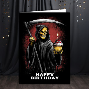 Grim Reaper with Scythe Birthday Card