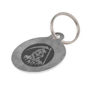 Grim Reaper with Scythe Pet ID Tag