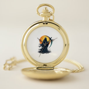 Grim Reaper with Scythe – Scary Halloween Shirt Pocket Watch