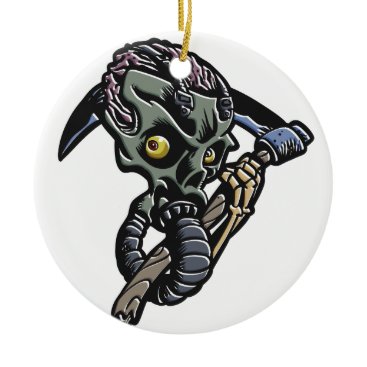 Grim reaper zombie with gas mask ceramic ornament Grim reaper zombie with gas mask ceramic ornament