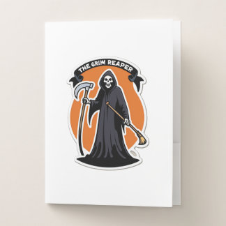 Grim Reaper's Final Call: No Escape from Halloween Pocket Folder