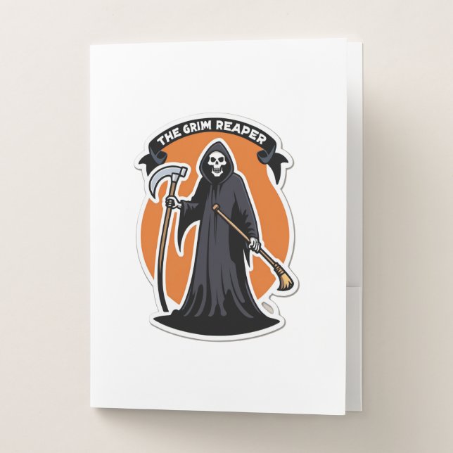 Grim Reaper's Final Call: No Escape from Halloween Pocket Folder (Front)