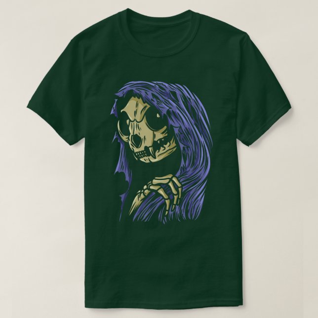 Grim Reapurr Death Grim Reaper Cat Halloween Cat L T-Shirt (Design Front)