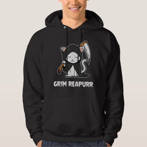 Grim Reapurr Grim Reaper Cat Halloween Costume Shi Hoodie