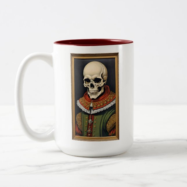 Grim Self Portrait Two-Tone Coffee Mug (Left)