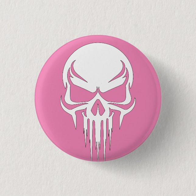 Grim Specter Dripping Skull Graphic Button (Front)