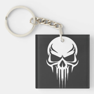 Grim Specter Dripping Skull Graphic Keychain