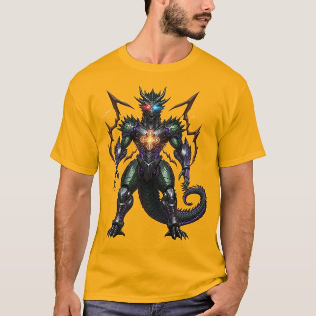 Grim Tech Dragon: Your Cybernetic Edge. T-Shirt (Front)