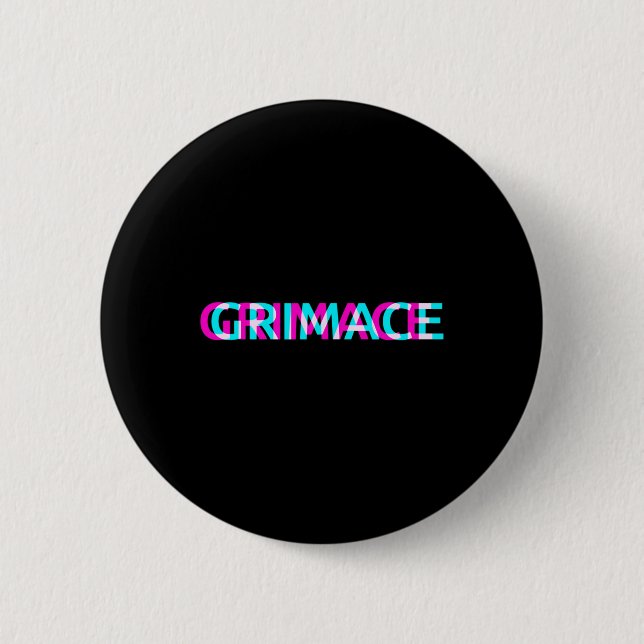 Grimace Edgy Aesthetic Grunge Emo Pastel Goth Hall Button (Front)
