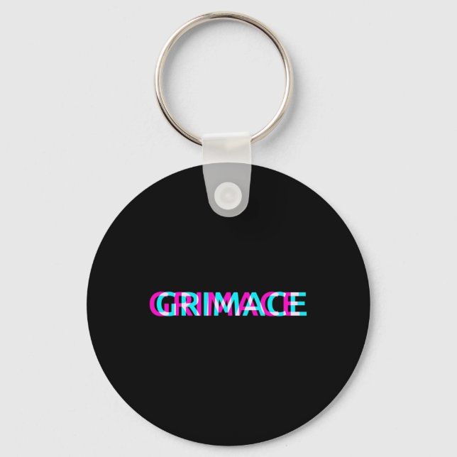 Grimace Edgy Aesthetic Grunge Emo Pastel Goth Hall Keychain (Front)