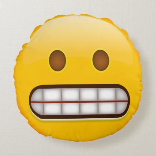 Grimace Emoji Round Pillow