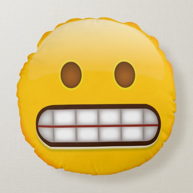 Grimace Emoji Round Pillow (Front)