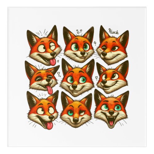 Grimaces de renards acrylic print