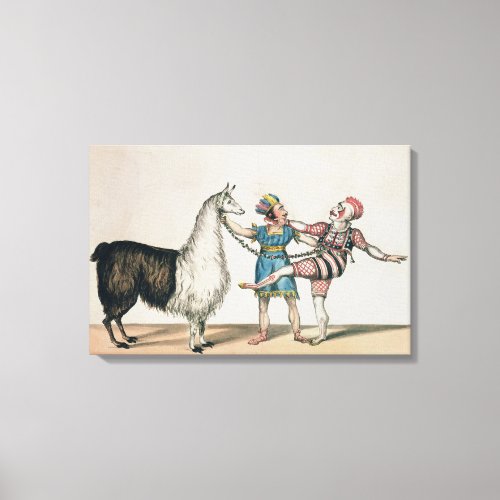 Grimaldi and the Alpaca in the Popular Pantomime Canvas Print