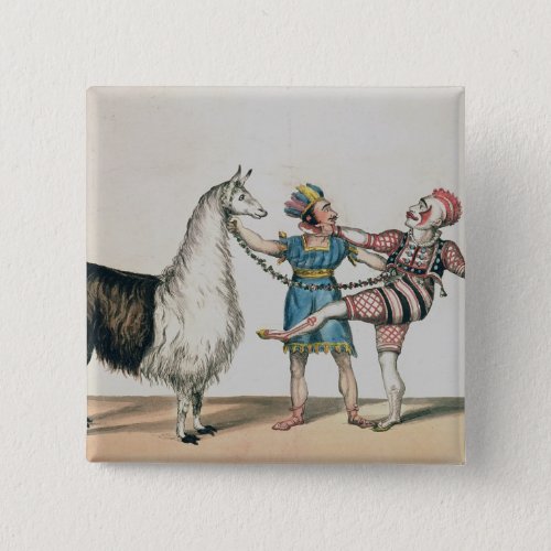 Grimaldi and the Alpaca in the Popular Pantomime Pinback Button