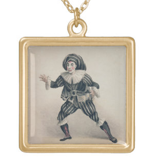 Grimaldi as Scaramouche, from the Commedia dell'Ar Gold Plated Necklace