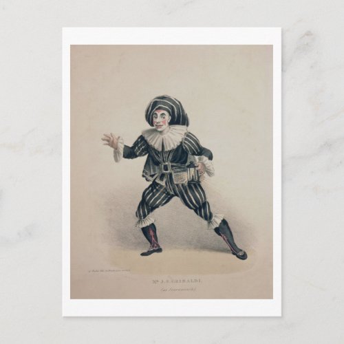 Grimaldi as Scaramouche from the Commedia dellAr Postcard