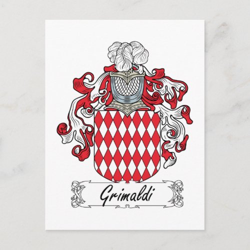 Grimaldi Family Crest Postcard