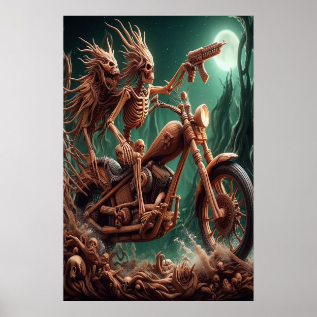 Grimbone and Skulldust, mounted their big chopper  Poster (Front)