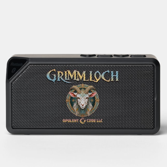 Grimmloch Goat Emblem Fantasy RPG Bluetooth Speaker (Front)