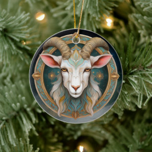 Grimmloch Goat Emblem Fantasy RPG Ceramic Ornament