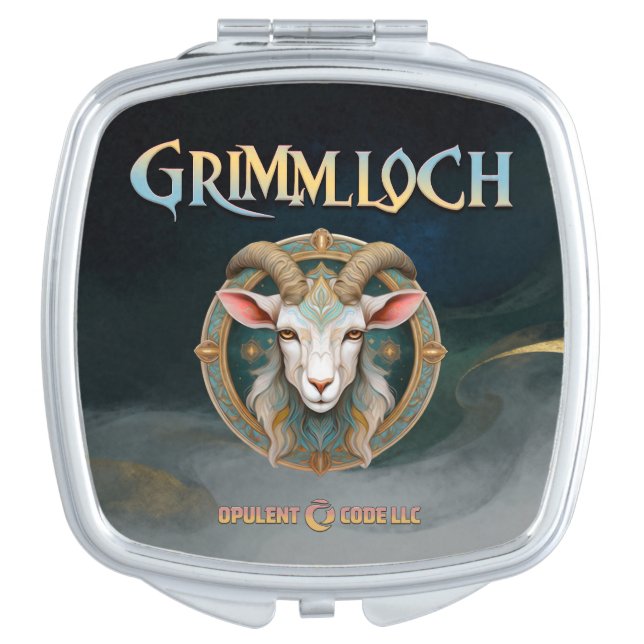 Grimmloch Goat Emblem Fantasy RPG Compact Mirror (Front)