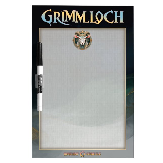 Grimmloch Goat Emblem Fantasy RPG Dry Erase Board (Front)