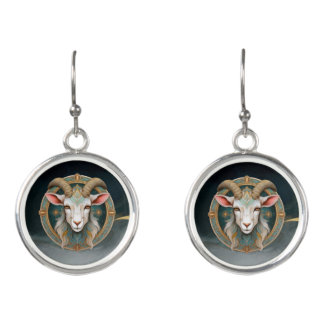 Grimmloch Goat Emblem Fantasy RPG Earrings