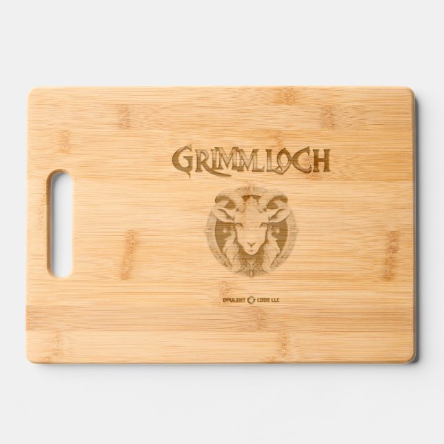 Grimmloch Goat Emblem Fantasy RPG Engraved Cutting Board (Front)