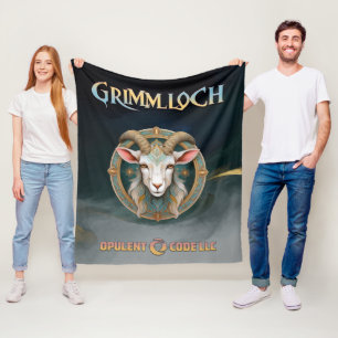 Grimmloch Goat Emblem Fantasy RPG Fleece Blanket