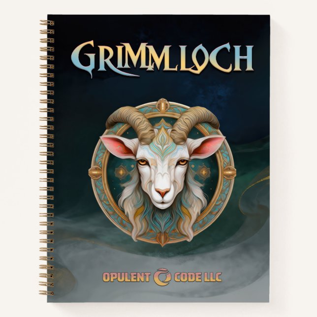 Grimmloch Goat Emblem Fantasy RPG Notebook (Front)