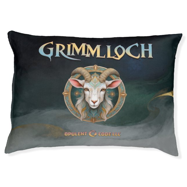 Grimmloch Goat Emblem Fantasy RPG Pet Bed (Front)