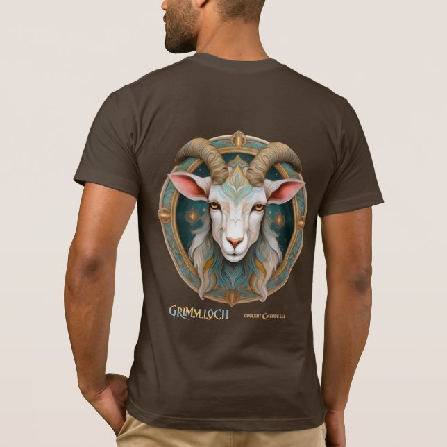 Grimmloch Goat Emblem Fantasy RPG T-Shirt (Back)
