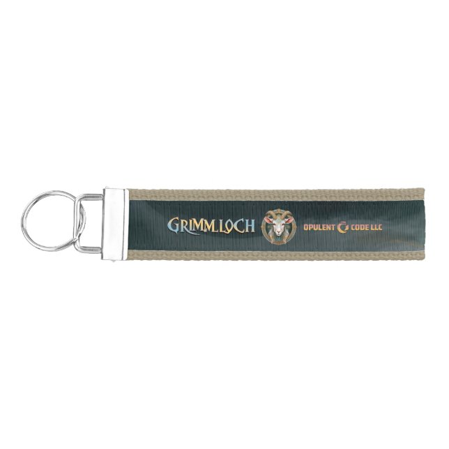 Grimmloch Goat Emblem Fantasy RPG Wrist Keychain (Keys on Left)