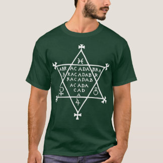 Grimoire Hexagram Abracadabra Talisman Amulet Occu T-Shirt