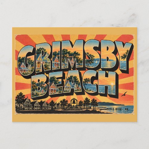 Grimsby Beach ON Painted Ladies Cottages Art Postcard