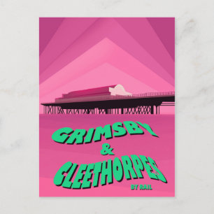 Grimsby & Cleethorpes pier travel poster Postcard