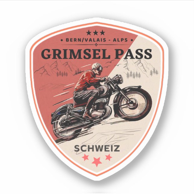  Grimsel Pass swiss–alps motorcycle tour Sticker (Front)
