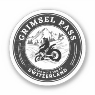 Grimsel Pass swiss–alps motorcycle tour Sticker