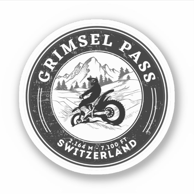  Grimsel Pass swiss–alps motorcycle tour Sticker (Front)