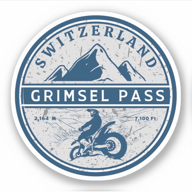  Grimsel Pass swiss–alps motorcycle tour Sticker (Front)