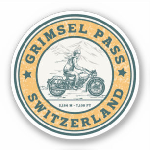 Grimsel Pass swiss–alps motorcycle tour Sticker