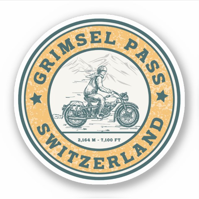  Grimsel Pass swiss–alps motorcycle tour Sticker (Front)