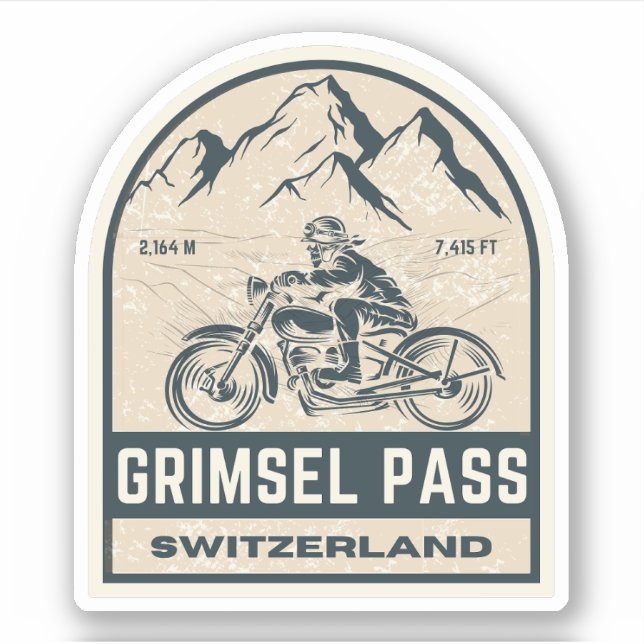  Grimsel Pass swiss–alps motorcycle tour Sticker (Front)