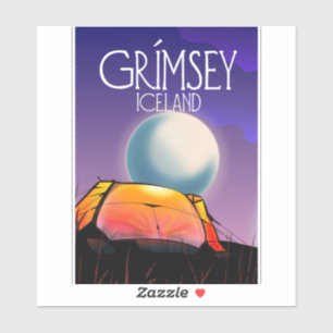 Grímsey Iceland travel poster Sticker