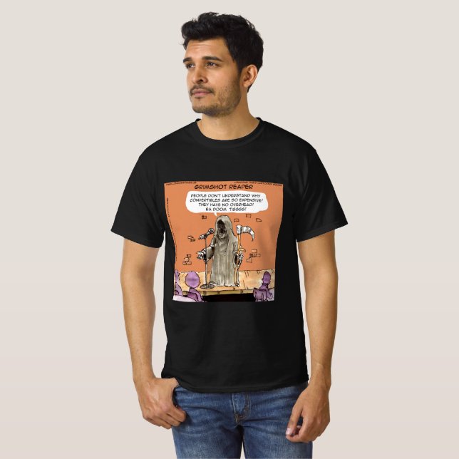 Grimshot Reaper Funny Grim Reaper Standup Comic T-Shirt (Front Full)